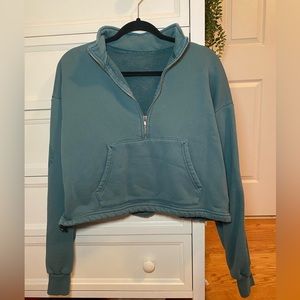 Set Active Cropped Quarter Zip Sweatshirt